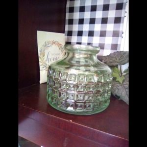Light green glass vase 7x5 inches